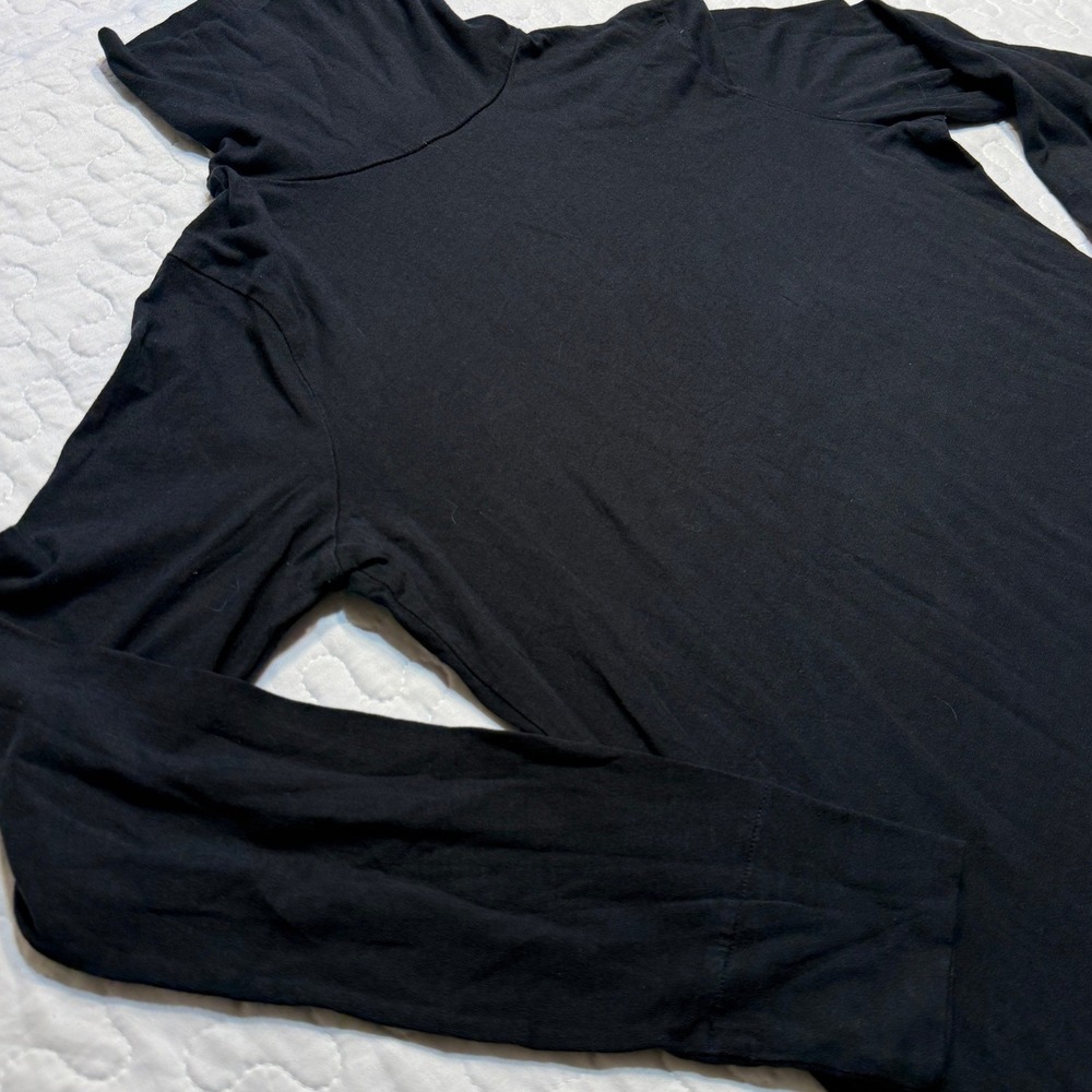 New York & Co Women Medium Tunic Black Turtleneck Cotton Modal OFFICE WORK BASIC